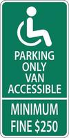 Behindertenparkplatz Van barrierefreies Schild auf weißem Hintergrund vektor