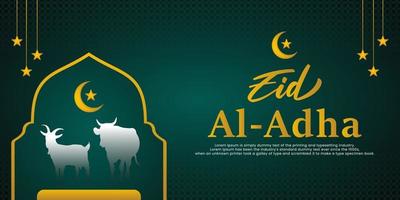 eid al-adha grattis banner. islamisk banderoll för eid al-adha vektor