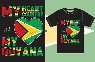 mitt hjärta, mitt land, min guyana. typografi vektor design