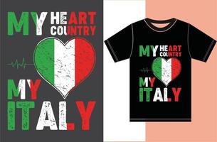 mitt hjärta, mitt land, mitt italien. Italien flagga vektor design