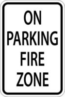 Kein Parkplatz Brandzonenschild auf weißem Hintergrund vektor