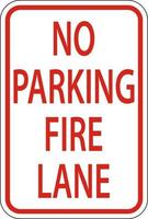 Kein Parkplatz Fire Lane Schild auf weißem Hintergrund vektor