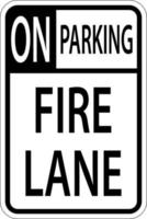 ingen parkering brand körfält tecken på vit bakgrund vektor