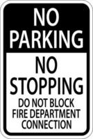 Kein Parkplatz Feuerwehranschlussschild nicht blockieren vektor