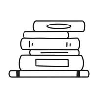 Stapel Bücher im Doodle-Stil. ein stapel bücher, lehrbücher, notizblöcke zum lesen. Vektor-Illustration. vektor