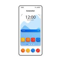 skärmdump gör teknik smartphone gränssnitt vektor mall. layout för färgdesign för mobilappar. kamera fotosökarskärm. platt UI för applikation. telefonskärm för fotograferingsverktyg