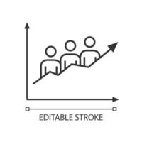 webbplats trafik linjär ikon. generering av leads. tunn linje illustration. SEO-övervakning. tillväxt på webbtrafik. analys av sociala medier. kontur symbol. vektor isolerade konturritning. redigerbar linje