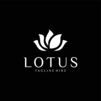 Lotusblume Luxus-Logo-Design-Vektor-Vorlage linearen Stil. Mode-Gesundheits-Fitness-Garten-Logo-Konzept-Symbol. vektor