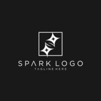 Spark-Logo-Design-Konzept. Abbildung des Nachtlogos. kann Reisen, Abenteuer, Smart, Urlaub, Sterne und Blumen darstellen.