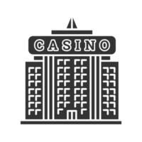 Casino-Gebäude-Glyphe-Symbol. Hotel. Silhouettensymbol. negativer Raum. vektor isolierte illustration