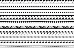 satz von vektor ethnischen nahtlosen muster. Schmuckarmband im Maori-Tattoo-Stil. horizontales Muster.
