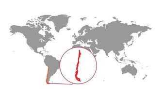 chilenischer Kartenfokus. isolierte Weltkarte. isoliert auf weißem Hintergrund. Vektor-Illustration. vektor