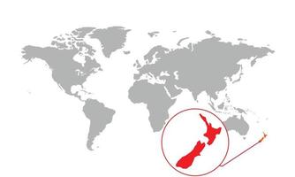neuseeland kartenfokus. isolierte Weltkarte. isoliert auf weißem Hintergrund. Vektor-Illustration.