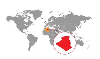algeriet kartfokus. isolerad världskarta. isolerad på vit bakgrund. vektor illustration.