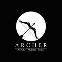 athena minerva siluett med royal archer-logotypdesign vektor