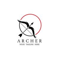 athena minerva siluett med royal archer-logotypdesign vektor