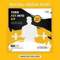 gym och fitness sociala medier post banner vektor