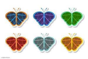 Schmetterlingsillustrationsaufkleber vektor