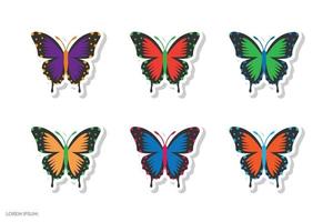 Schmetterlingsillustrationsaufkleber vektor