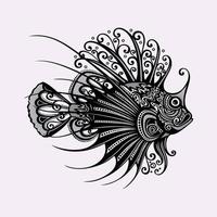 Illustrationsvektorgrafik des Fischkunsttiers. meerestierskizze dekoration logo vektor