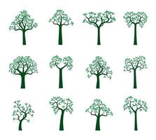 sätta gröna träd. vektor illustration.