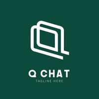 buchstabe q chat logo monoline vektor