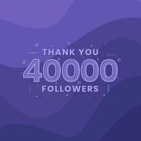 Danke 40000 Follower, Grußkartenvorlage für soziale Netzwerke. vektor