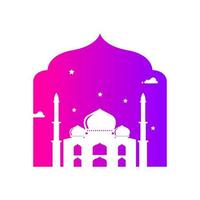 ramadan moschee blau lila einfaches vektordesign vektor