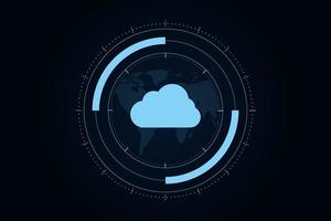 moderne Cloud-Technologie futuristisch, Online-Speicher, Arbeit von zu Hause aus vektor