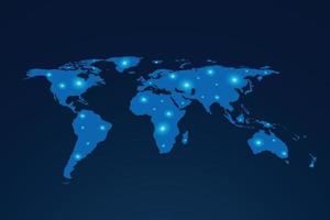 global nätverksanslutningskarta. socialt nätverk koncept. företag. internet.3d världskarta, arbeta hemifrån vektor