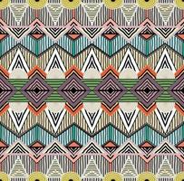 buntes Vektormuster im Stammesstil. nahtloser handgezeichneter Hintergrund Navajo-Stammesfarbe Retro-Azteken-Fantasie-abstrakter geometrischer Kunstdruck ethnischer Hipster-Hintergrundbild, Stoffdesign, Stoff. vektor