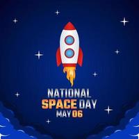 Vektorgrafik des National Space Day gut für die Feier des National Space Day. flaches Design. flyer design.flache illustration.