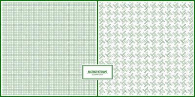 två uppsättning mönster av abstrakt grön netto form vektor