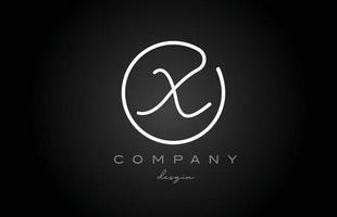 Schwarz-Weiß-x-Alphabet-Buchstaben-Logo-Icon-Design. handschriftliche kreative Vorlage für Unternehmen und Unternehmen vektor