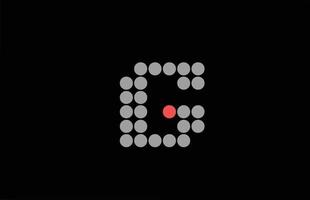 g gepunktetes rot-graues Alphabet-Buchstaben-Symbol-Logo-Design. kreative vorlage für unternehmen und unternehmen mit punkt vektor