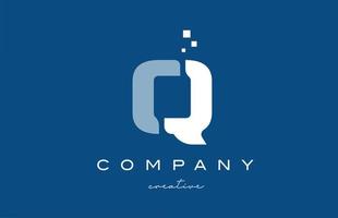 q-Alphabet-Buchstaben-Logo-Icon-Design. blau-weiße kreative vorlage für geschäft und unternehmen vektor