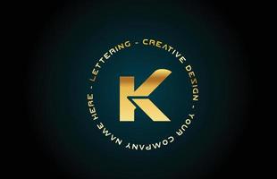 gold k alphabet buchstabe logo symbol design mit text. goldene kreative vorlage für unternehmen und unternehmen mit kreis