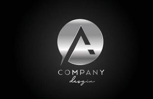 ein silbergraues Alphabet-Buchstaben-Logo-Symbol mit Kreisdesign. kreative Metallvorlage für Unternehmen und Unternehmen vektor