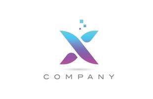 Rosa x Alphabet Symbol Buchstabe Logo Design. kreative Vorlage für Unternehmen mit Punkten vektor