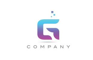 rosa g alfabetet ikon brev logotyp design. kreativ mall för företag med prickar vektor