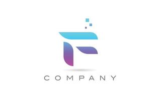 Rosa f Alphabet Symbol Buchstabe Logo Design. kreative Vorlage für Unternehmen mit Punkten vektor