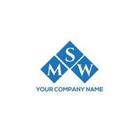 msw brev logotyp design på vit bakgrund. msw kreativa initialer brev logotyp koncept. msw brev design. vektor