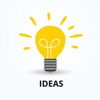 Ideenkonzept und Glühbirnensymbol vektor