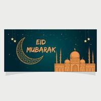 schönes eid mubarak social media cover design