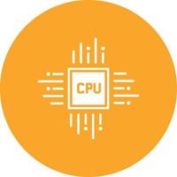 CPU-Prozessor Glyphe Kreis Hintergrundsymbol vektor