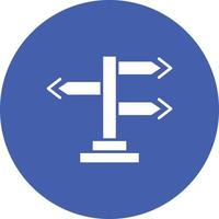 Richtungszeichen Glyphe Kreis Hintergrundsymbol vektor