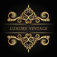 elegante luxus vintage goldverzierung dekorativ vektor