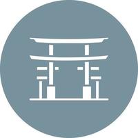 torii gate glyf cirkel bakgrundsikon vektor