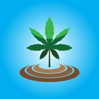 Cannabis-Blatt-Symbol-Logo. Dieses Design eignet sich für ein Firmen- oder Community-Logo, es kann auch als Symbol verwendet werden vektor