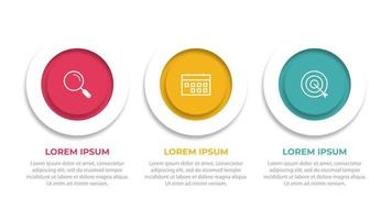 tidslinje infographic designelement och nummeralternativ. affärsidé med 3 steg. kan användas för arbetsflödeslayout, diagram, årsredovisning, webbdesign. vektor affärsmall för presentation.